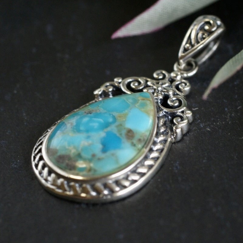 ターコイズ シルバー 925リング ペンダント 2点セット シルバー925 ターコイズリング インディアンリング 幾何学模様