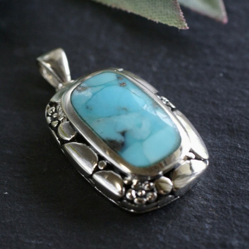 ターコイズ ペンダントトップ シルバー925 （sv-232） | Ratna gemstones