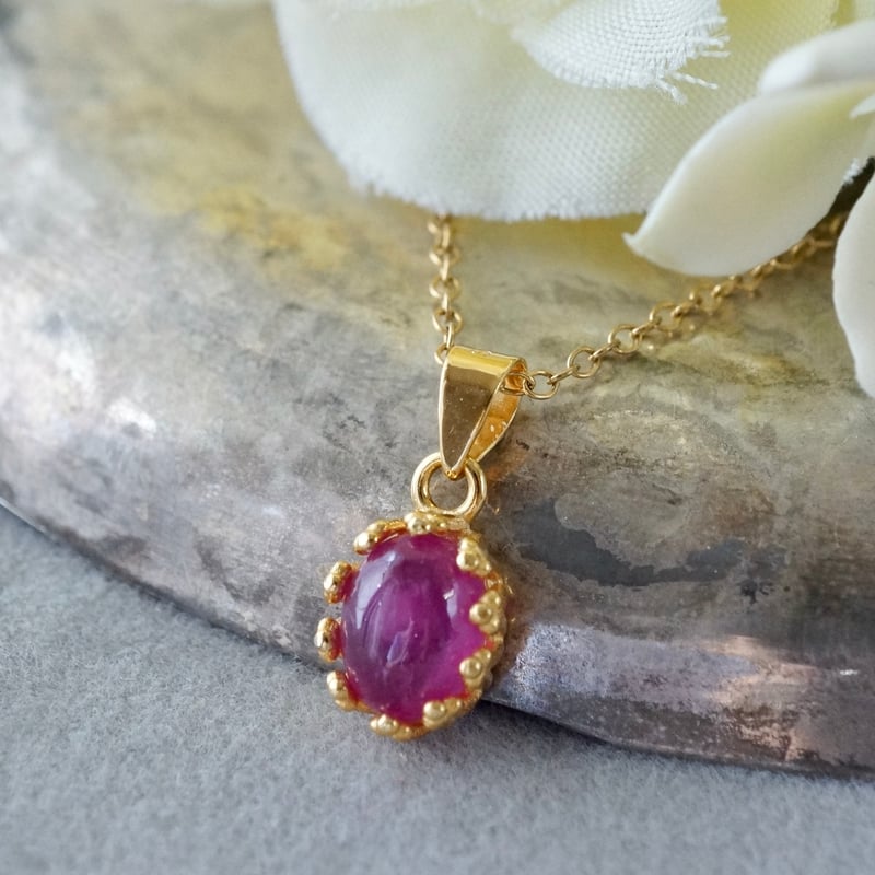 Handmade】スタールビー クラウンモチーフ ペンダントトップ 18k Handmade】スタールビー クラウンモチーフ ペンダントトップ 18k