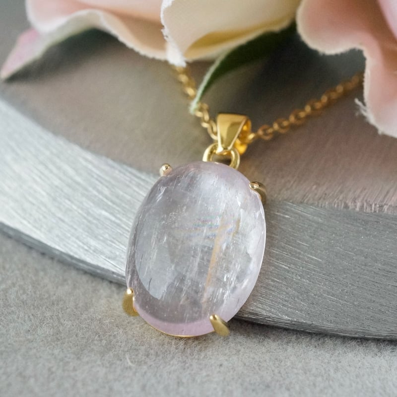 Handmade】ピンク クンツァイト ペンダントトップ 18kゴールド