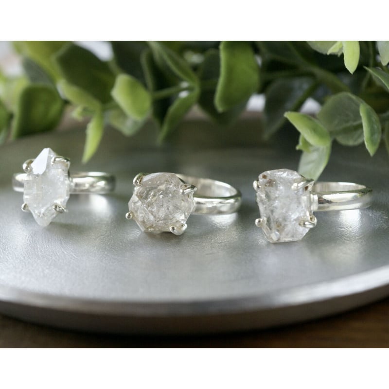 ハーキマーダイヤモンド（水晶） ラフカットリング シルバー925 約11.5  