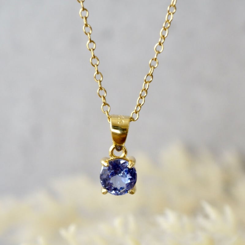 Handmade】タンザナイト ペンダントトップ 18kゴールドプレー Handmade】タンザナイト ペンダントトップ 18kゴールドプレー