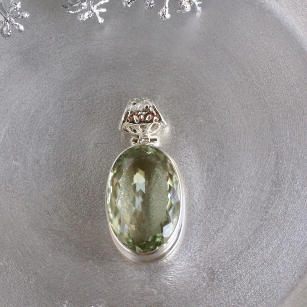 グリーンアメジスト ペンダントトップ シルバー925（sv-290