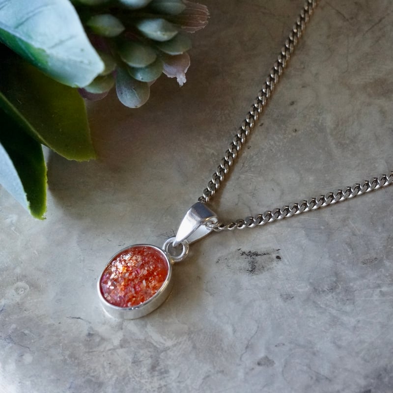 オレンジ サンストーン ペンダントトップ シルバー925 （sv-911