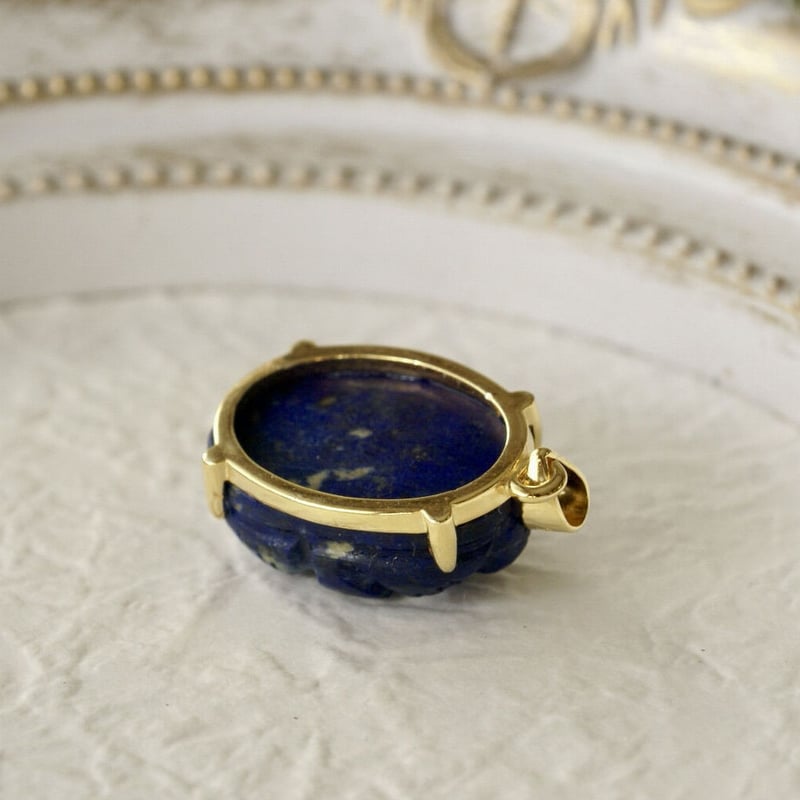 Handmade】ラピスラズリ ガネーシャ ペンダントトップ 18k Handmade】ラピスラズリ ガネーシャ ペンダントトップ 18k