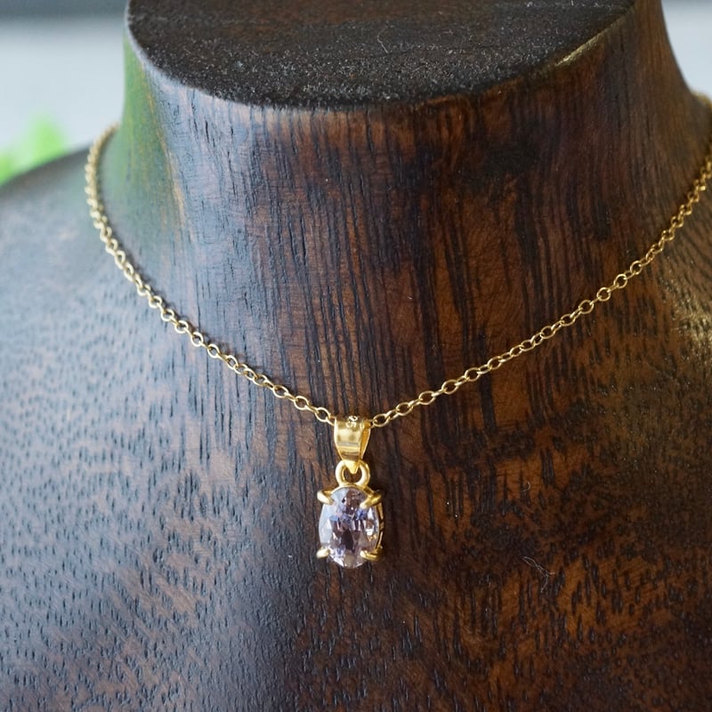 Handmade】ラベンダースピネル ペンダントトップ 18kゴールドプレー 