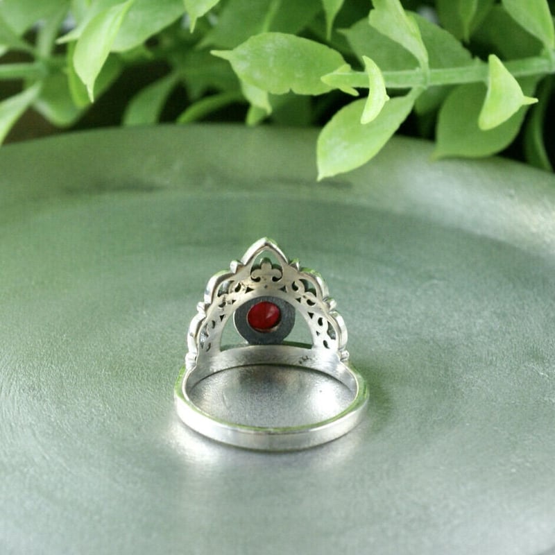 レッド ルビー デザインリング シルバー925 約12号/16.5号（sv