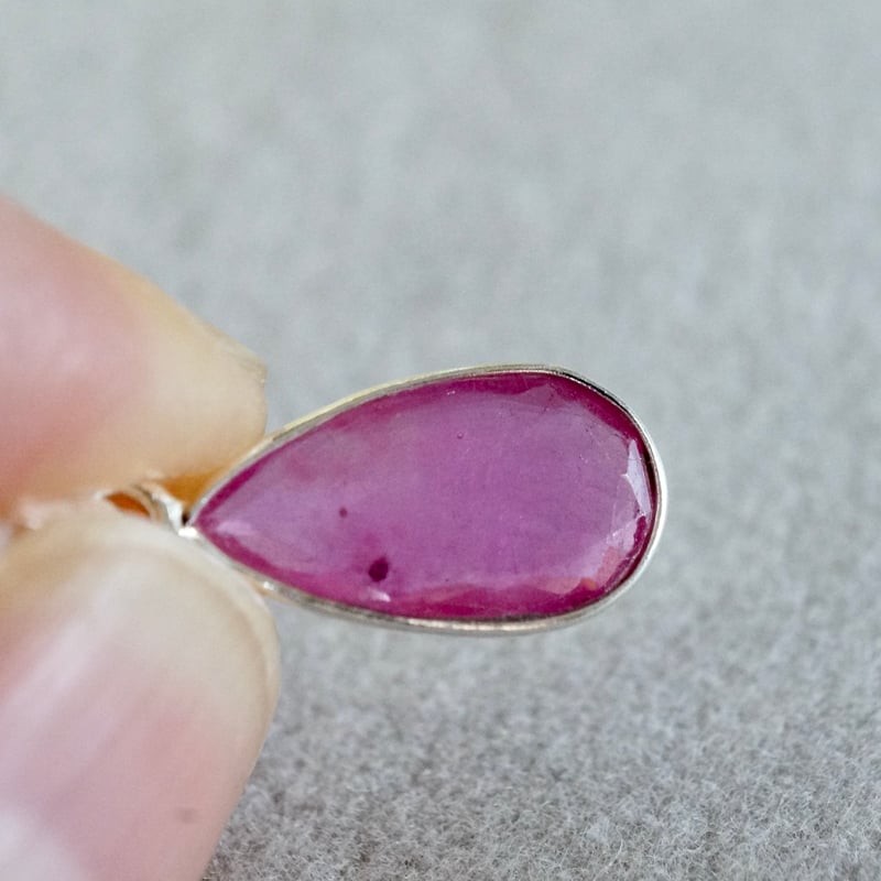 ルビー ローズカット ペンダントトップ シルバー925（sv-750-4