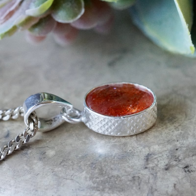 オレンジ サンストーン ペンダントトップ シルバー925 （sv-912-1