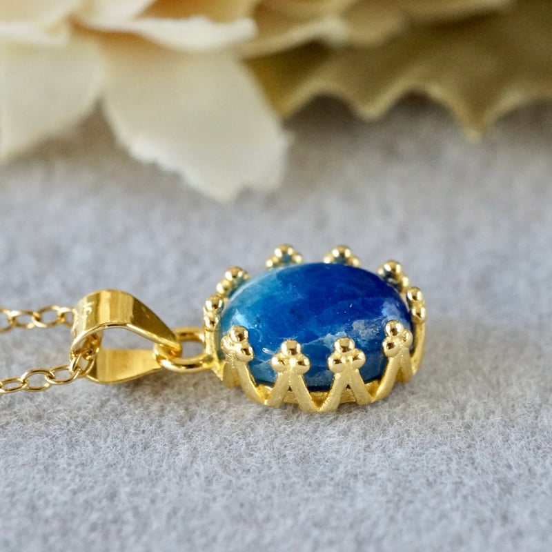 Handmade】アフガナイト クラウンモチーフ ペンダントトップ 18k 