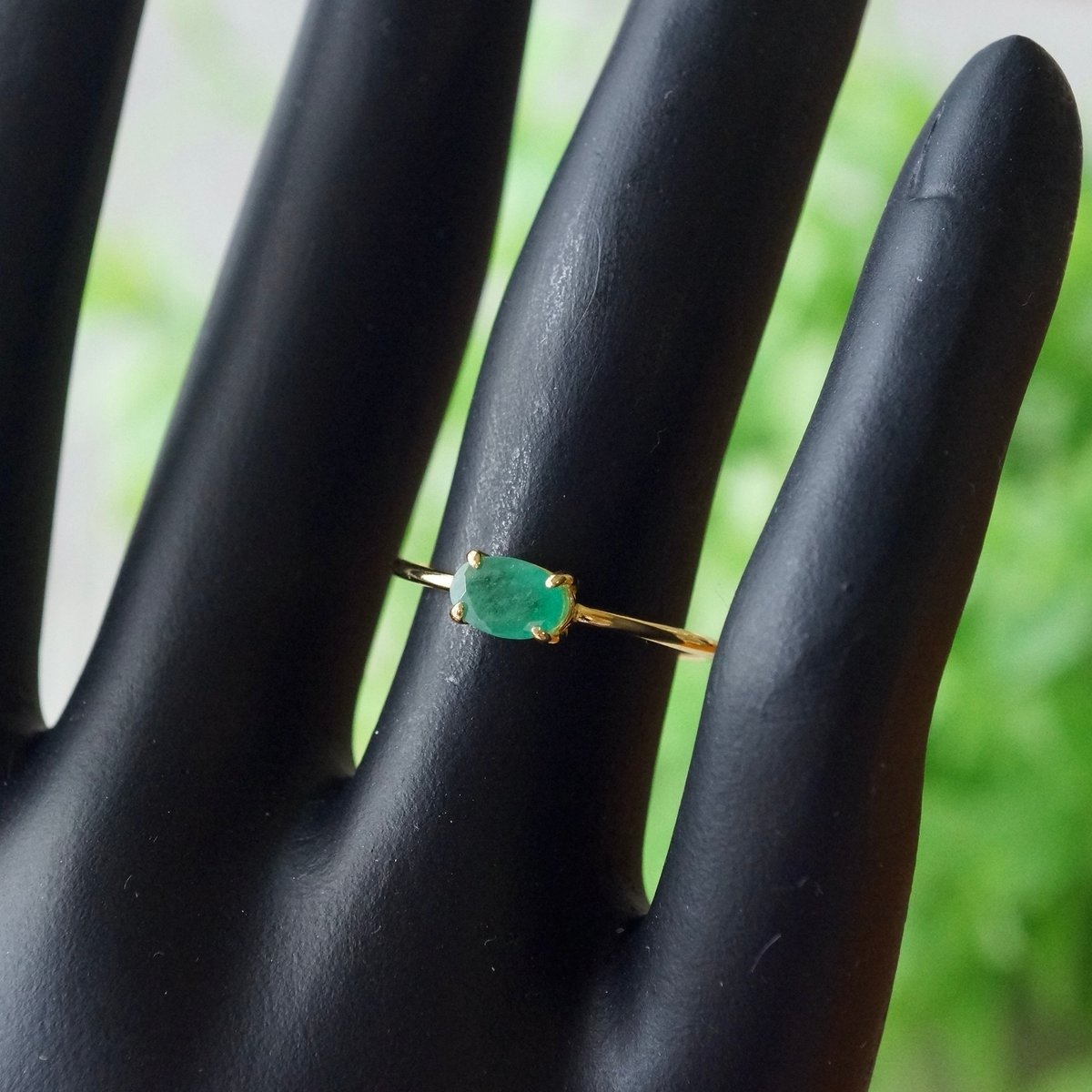 Handmade】エメラルド 7号〜フリーサイズリング 18kゴールド Handmade】エメラルド 7号〜フリーサイズリング 18kゴールド