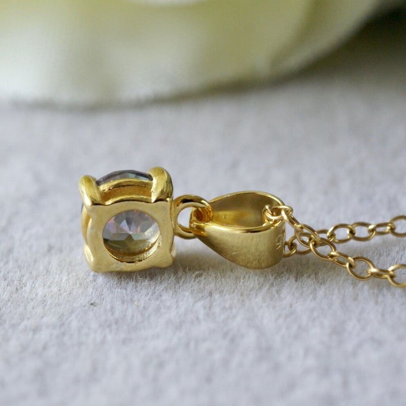 Handmade】ミスティックトパーズ ペンダントトップ 18kゴールドプレー