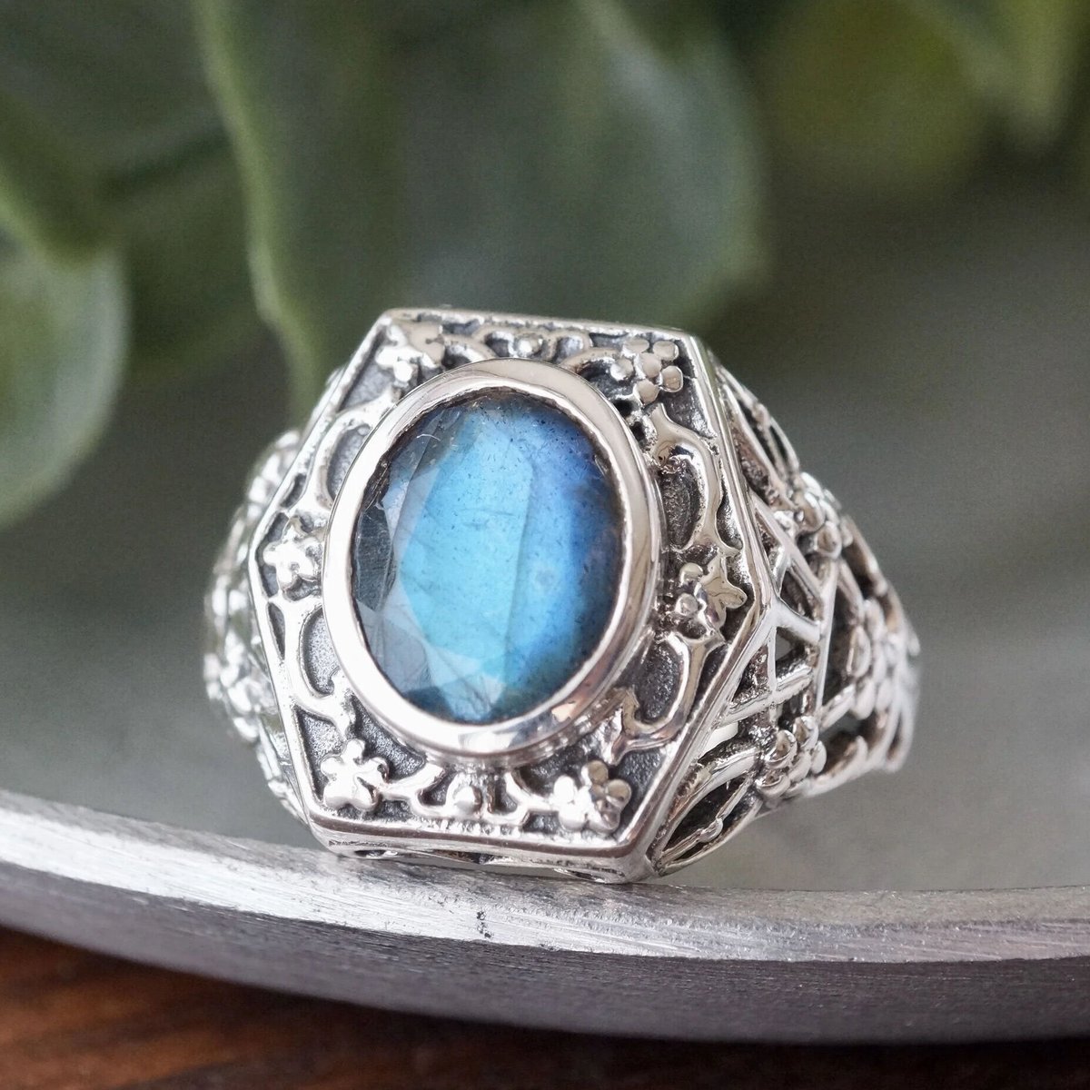 keshu ケシュ ホワイトラブラドライトシルバーリング サイズ12 keshu ケシュ ホワイトラブラドライトシルバーリング サイズ12