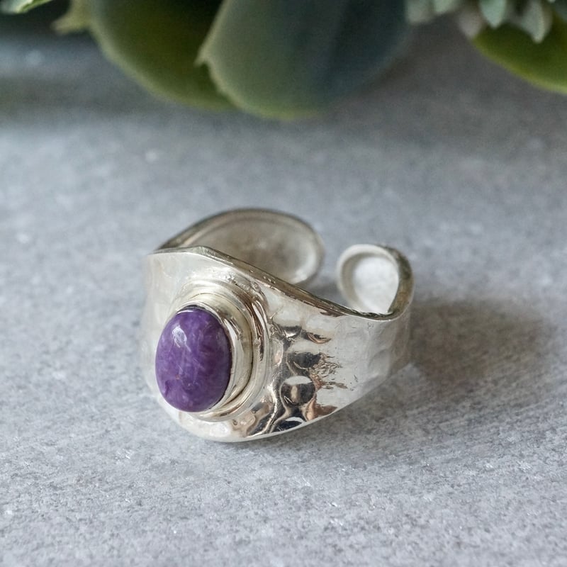 チャロアイトのエスニックリング　14.5号 チャロアイトのエスニックリング14.5号