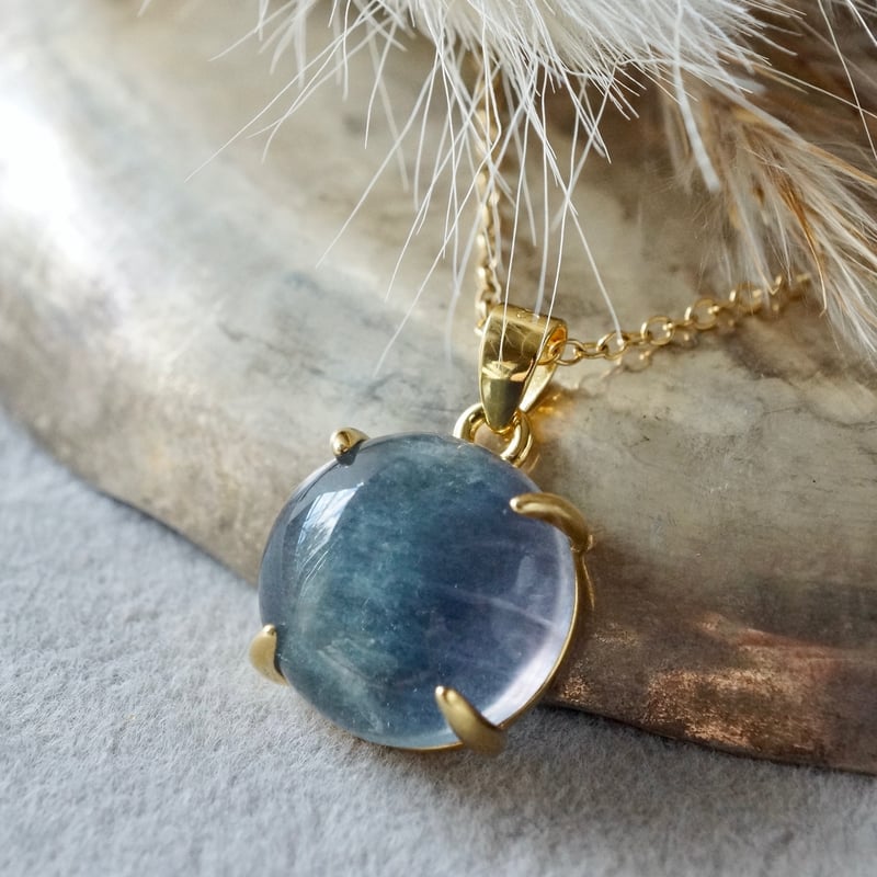 Handmade】フローライト ペンダントトップ 18kゴールドプレーテド 