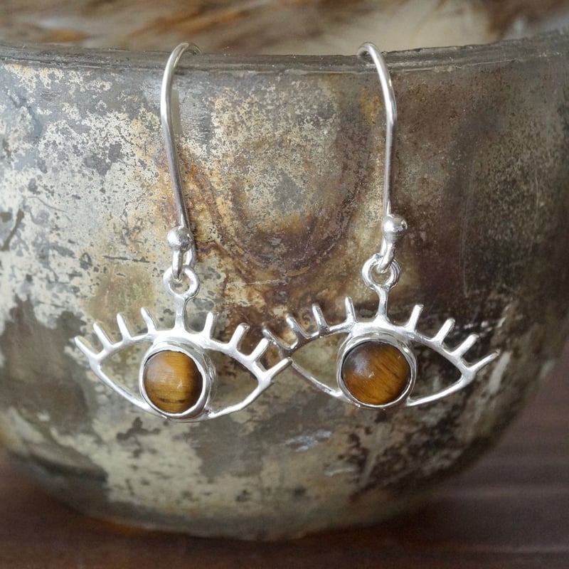 ○タイガーアイ イーヴィルアイ(evil eye) ピアス シルバー925 ○タイガーアイ イーヴィルアイ(evil eye) ピアス シルバー925