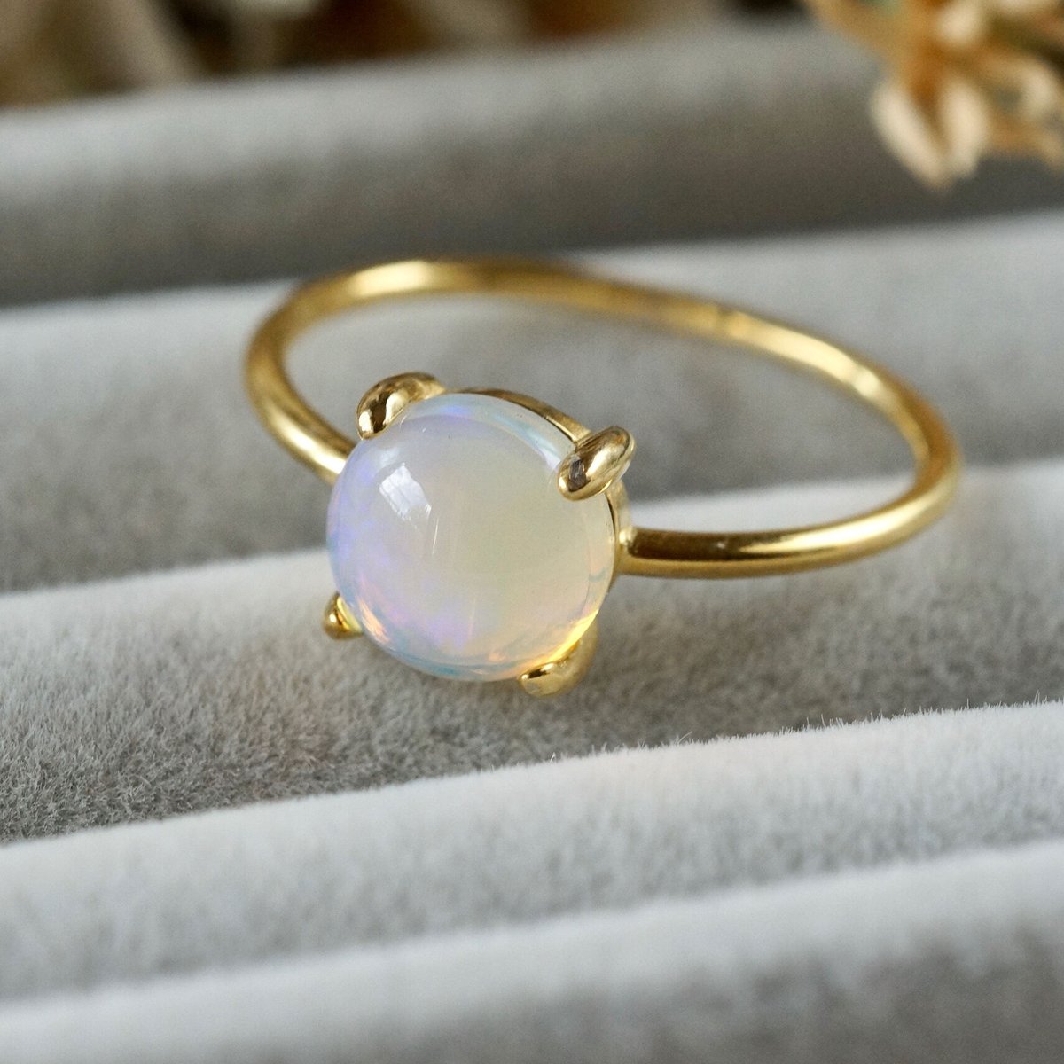Handmade】オパール リング 11号 18kゴールドプレーテド シルバー925  
