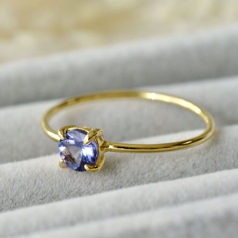 Handmade】タンザナイト リング 13号 18kゴールドプレーテド Handmade】タンザナイト リング 13号 18kゴールドプレーテド