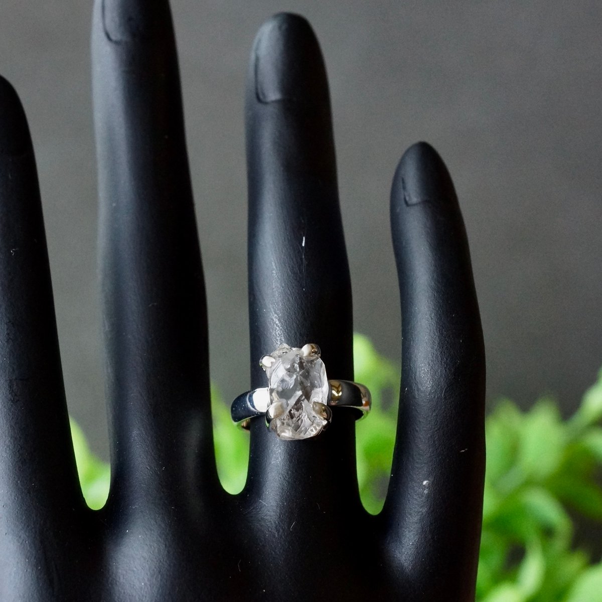 ハーキマーダイヤモンド（水晶） ラフカットリング シルバー925 約8.5