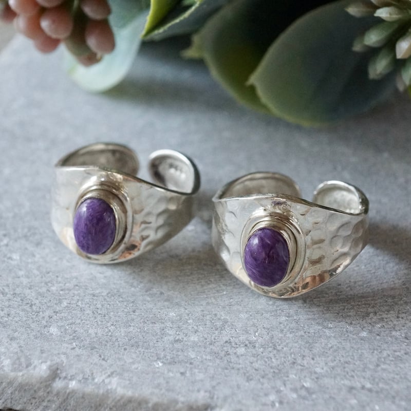 【専用】⭐良品質⭐美品⭐チャロアイト14.5㍉ パープル チャロアイト リング シルバー925 14号/14.5号からの