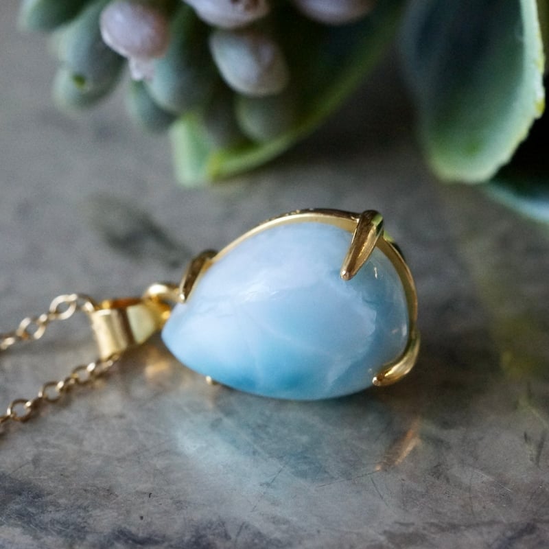 ラリマー 海豚モチーフ ブローチ／ペンダントトップ ラリマー 海豚モチーフ ブローチ／ペンダントトップ