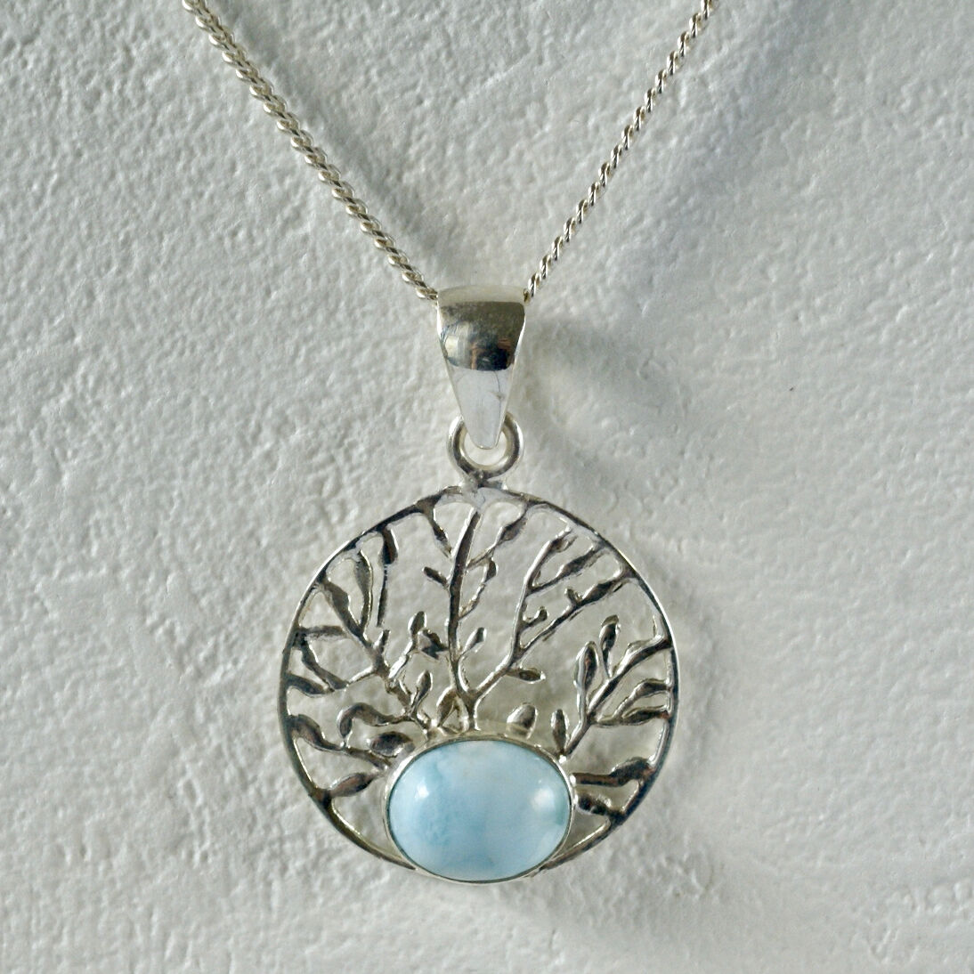 ブルー ラリマー ペンダントトップ ツリー・オブ・ライフ（生命