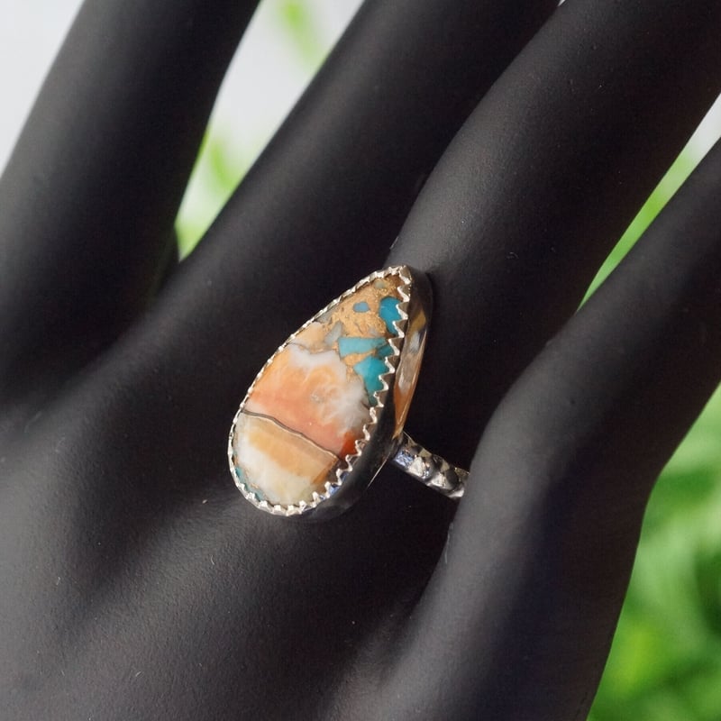 STAR JEWELRY ターコイズとジルコニアの動くシルバー925製リング9号 シルバー925 カレッジリング メンズ ターコイズ 一粒リング USA