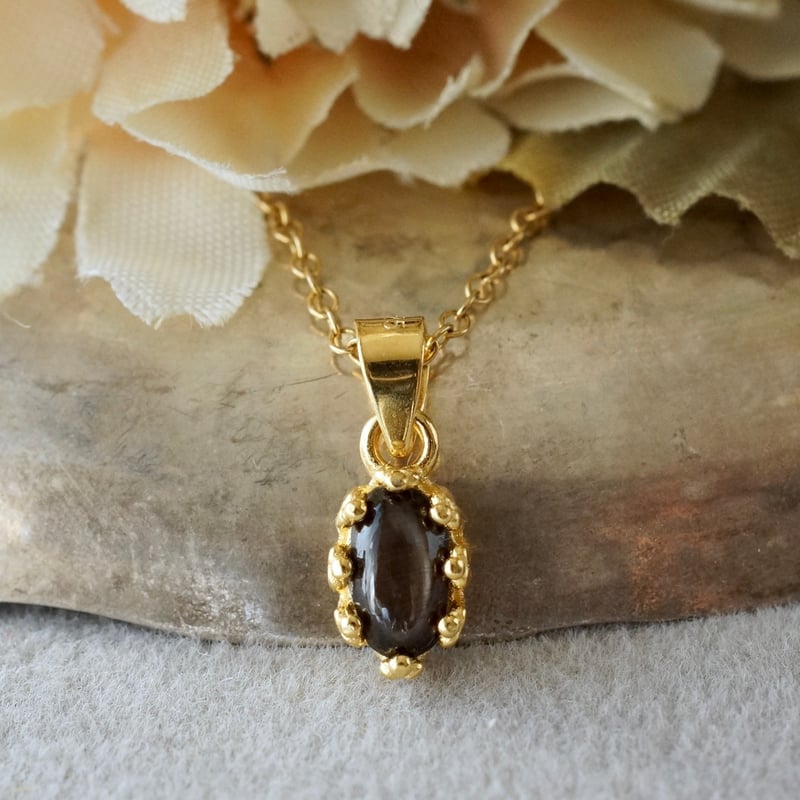 Handmade】ブラックスターサファイア ペンダントトップ 18kゴールド