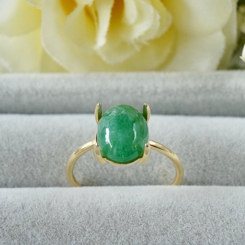 翡翠リング＃15.5 18k