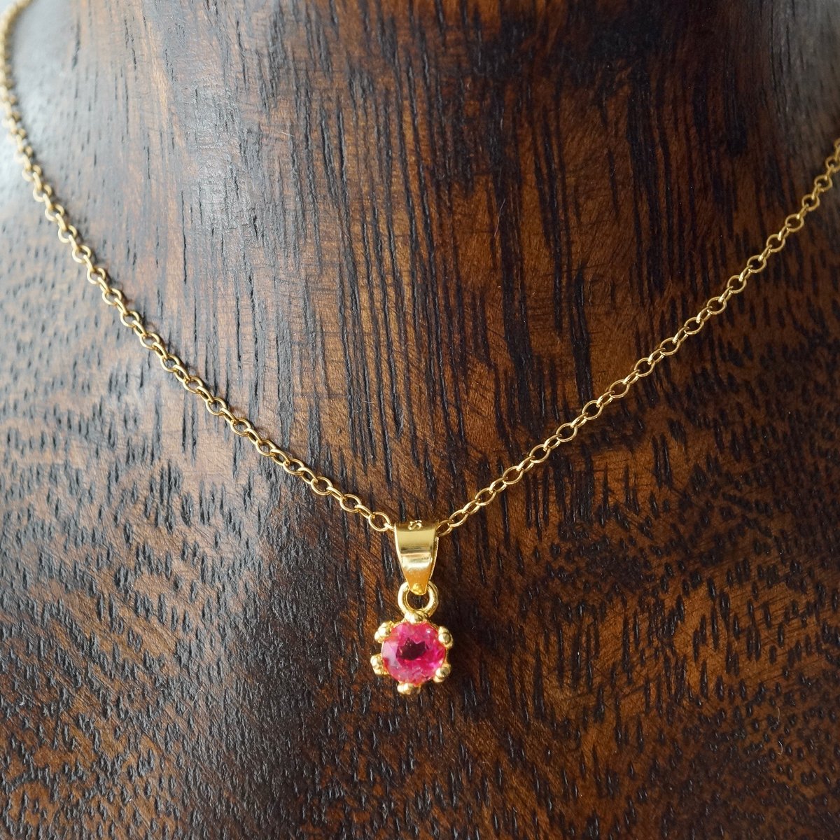 Handmade】ピンクトパーズ クラウンモチーフ ペンダントトップ 18k