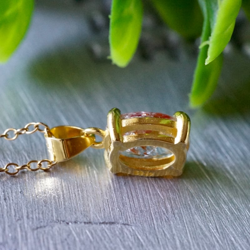 Handmade】グリーンサンストーン ペンダントトップ 18kゴールドプレー