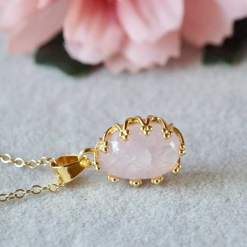 1/美品 K18PG ピンクゴールド モルガナイト2.30ct ペンダントトップ Handmade】ピンク モルガナイト クラウンモチーフ ペンダント