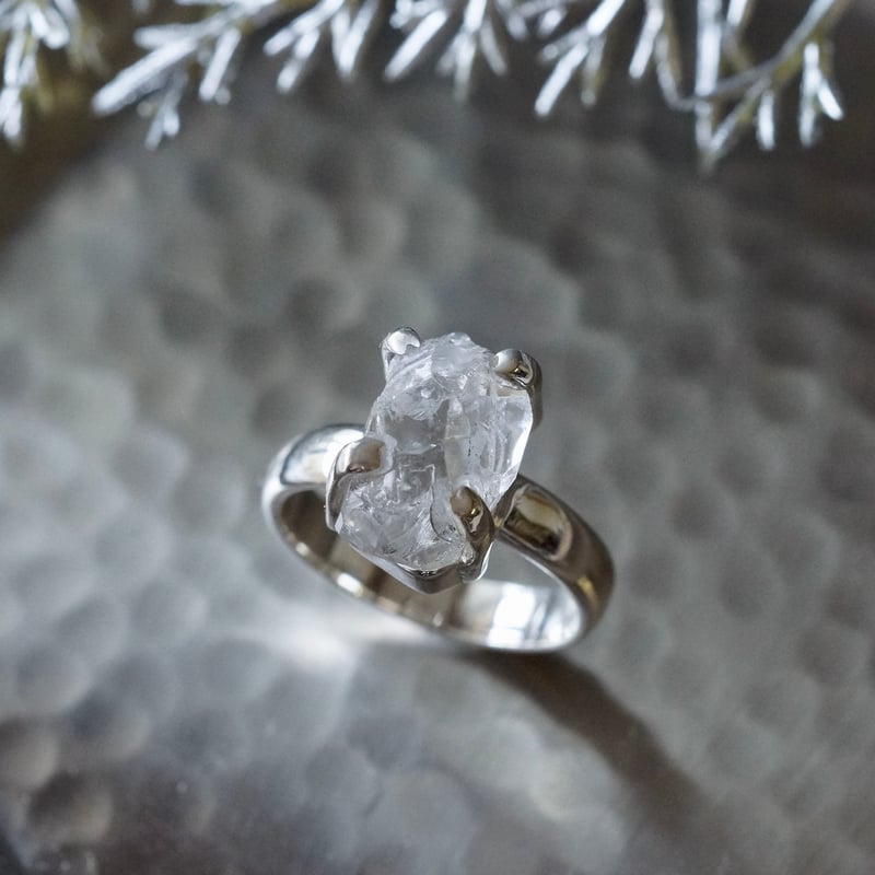 ハーキマーダイヤモンド（水晶） ラフカットリング シルバー925 約8.5