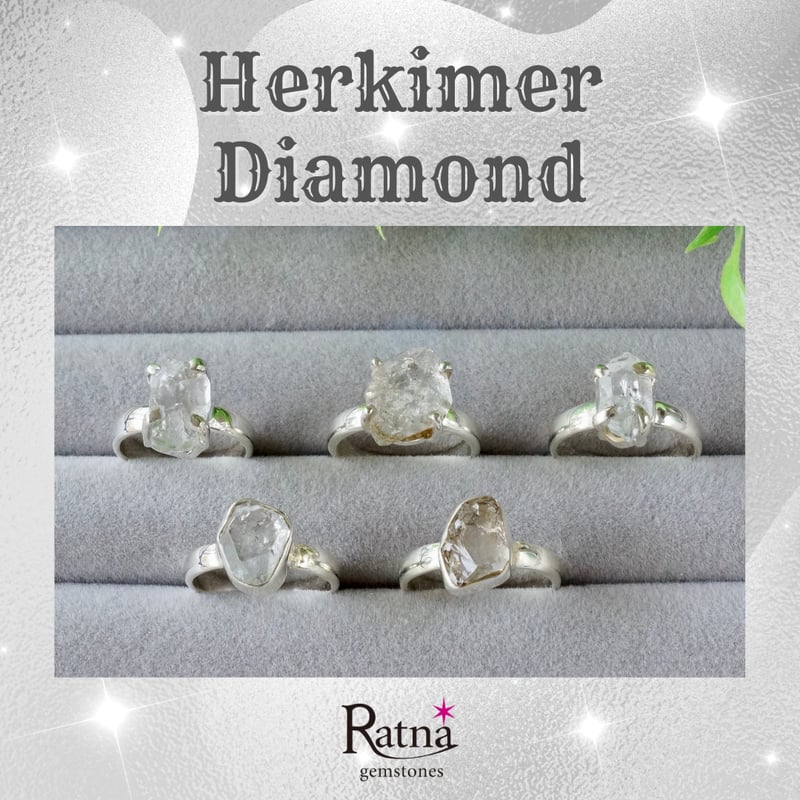 ハーキマーダイヤモンド（水晶） ラフカットリング シルバー925 約8.5