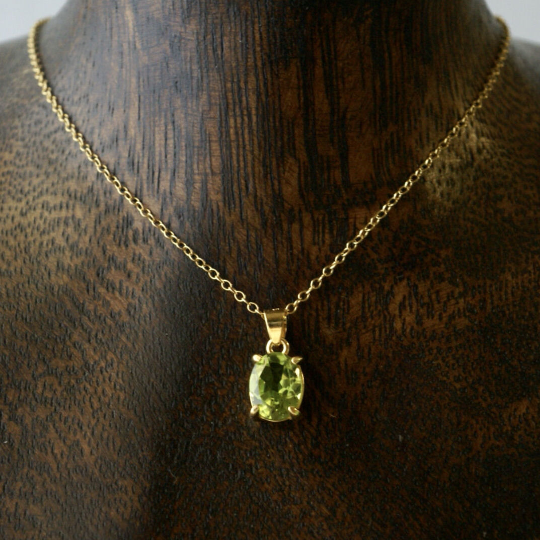 Handmade】ペリドット ペンダントトップ 18kゴールドプレーテド