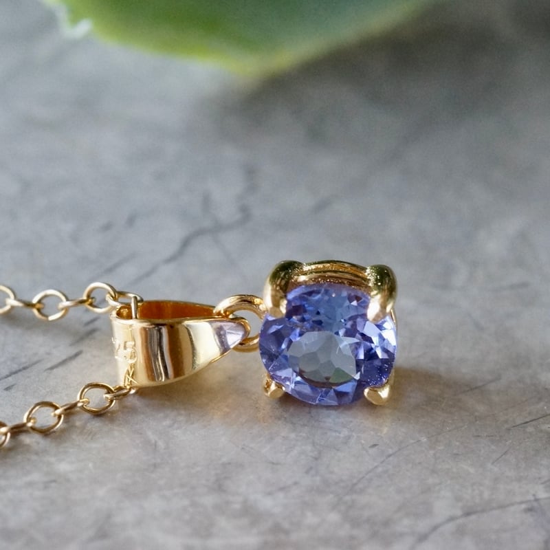 Handmade】タンザナイト ペンダントトップ 18kゴールドプレーテド