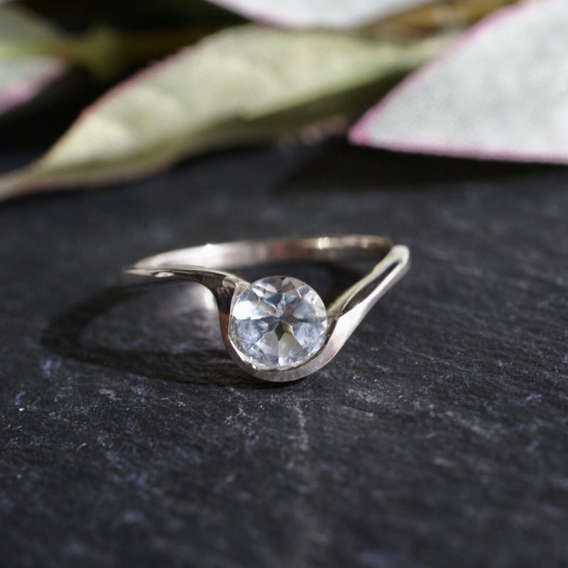 キーパーデザインリング ブルートパーズ ねじりリング シルバー925 約10.5号（sv-283-3