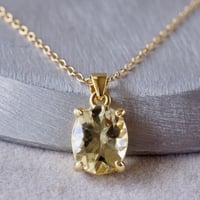 Handmade】濃いめ発色 レモンクォーツ ペンダントトップ 18kゴールド