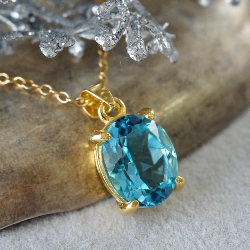 リ*ィ様 【高品質】スイスブルートパーズ　ペンダントトップ推定16ct Handmade】スイス ブルートパーズ ペンダントトップ 18kゴールドプレー