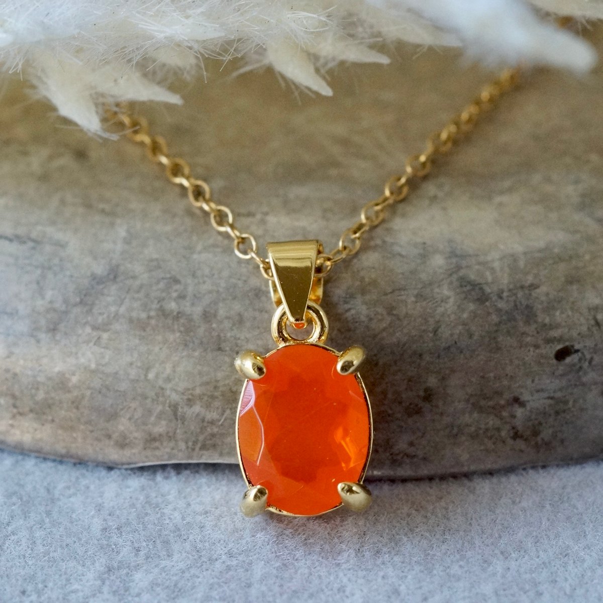 ファイアーオパールペンダントヘッド(18K) Handmade】オレンジ ファイアオパール ペンダントトップ 18kゴールド