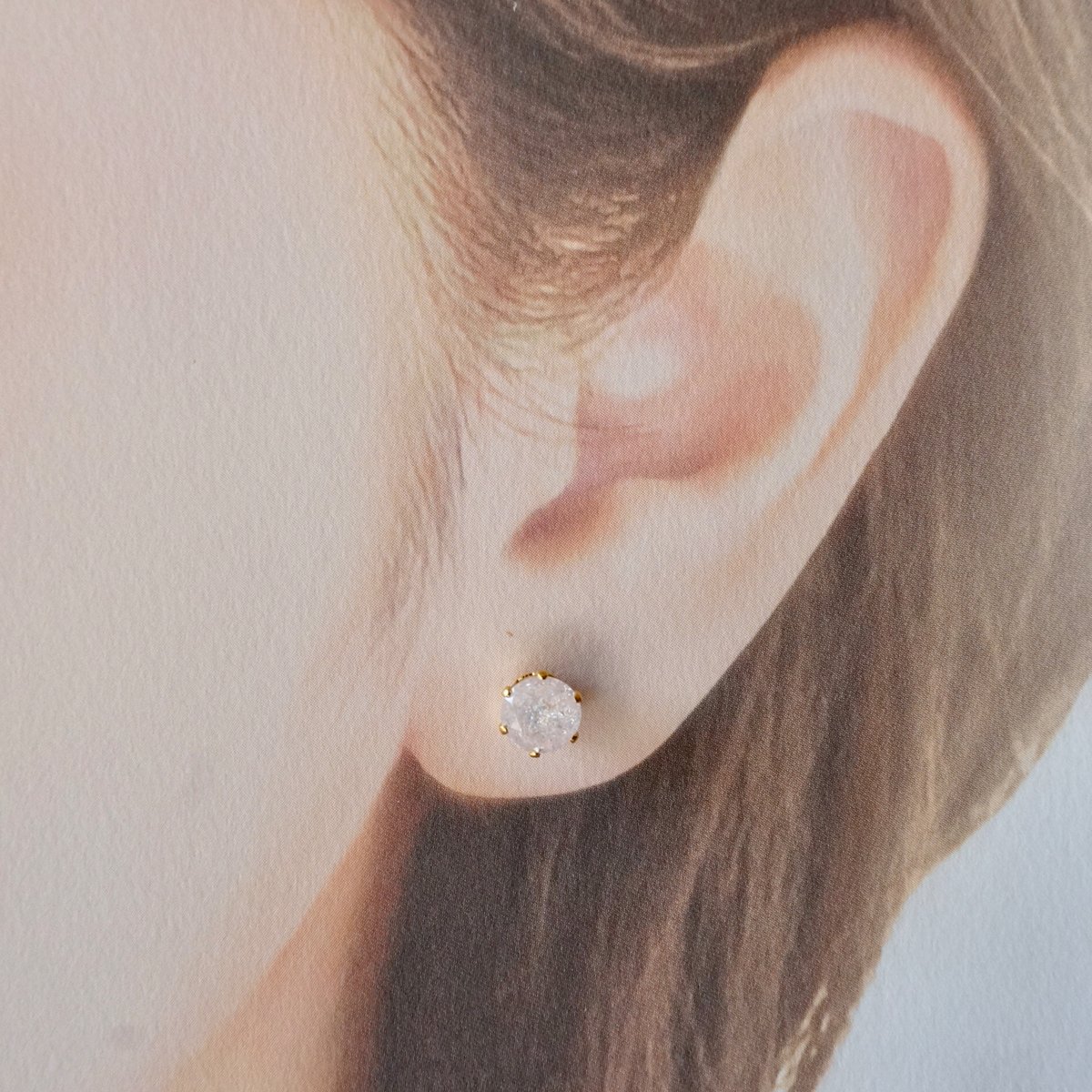 Shashi ピアス キュービックジルコニア スタッド クリスタル Handmade】ピンク キュービックジルコニア スタッドピアス