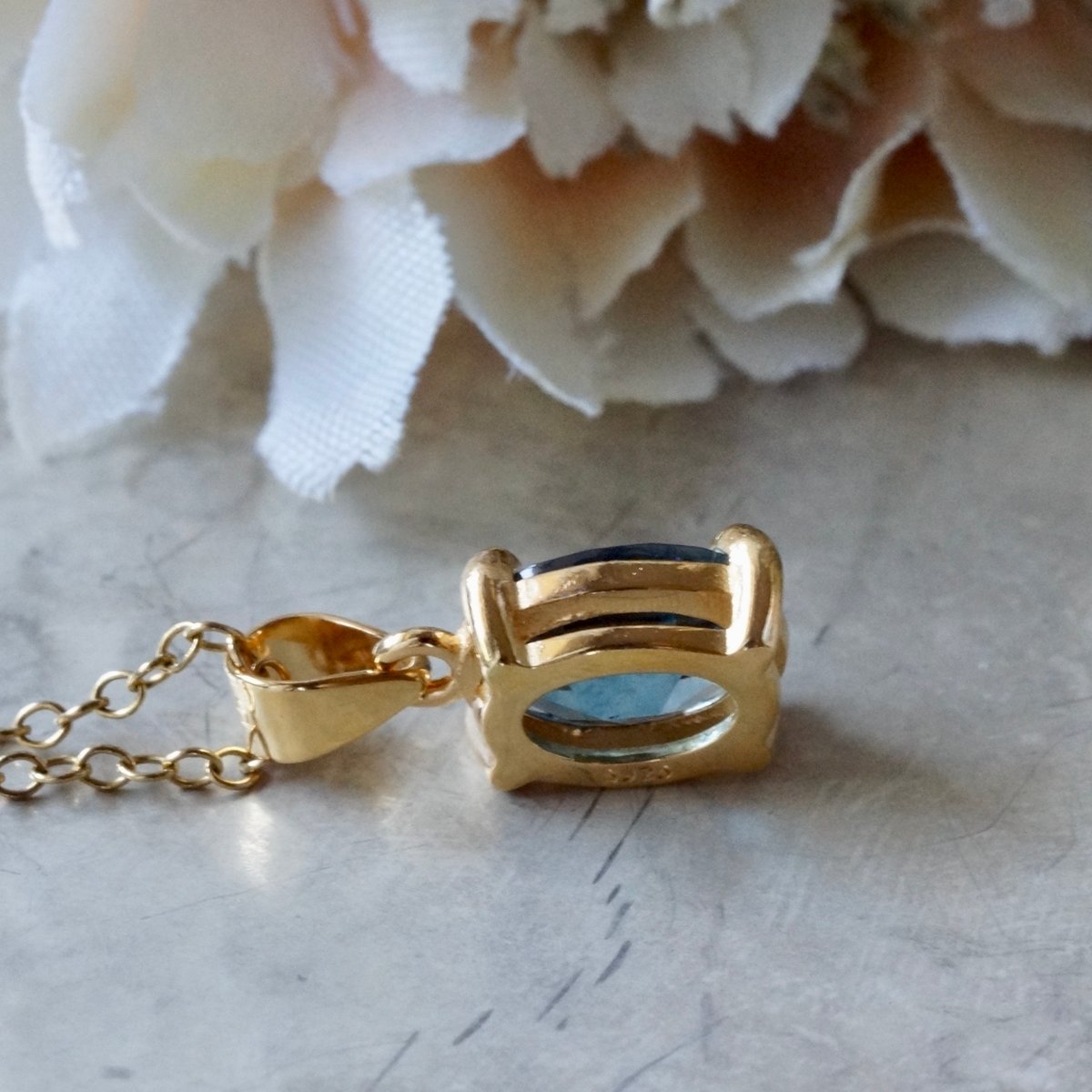 Handmade】ロンドンブルートパーズ ペンダントトップ 18kゴールド