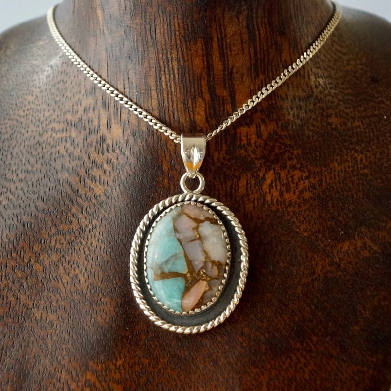 おみど様✴︎レッドヘマタイト✴︎コッパーアマゾナイト✴︎マクラメネックレス ピンクオパールコッパーアマゾナイト ペンダントトップ シルバー