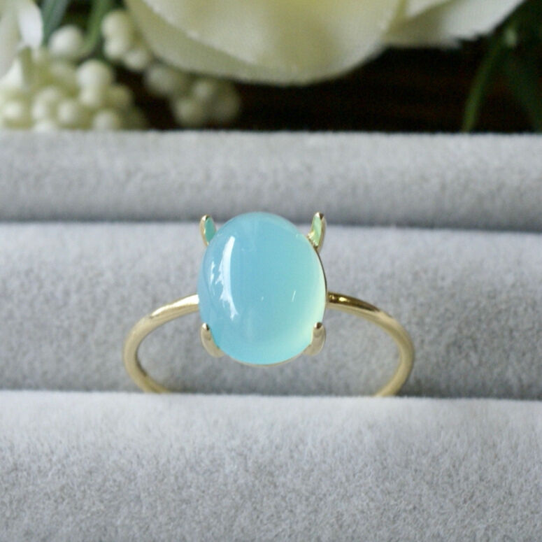 受注製作】△シーブルーカルセドニー リング 7号〜フリーサイズ/9号/11