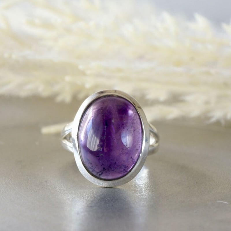 アメジスト オーバルリング シルバー925 約13.5号（sv-254） | Ratna ge