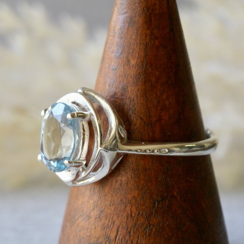 ブルートパーズ デザインリング シルバー925 約13.5号（sv-347-1