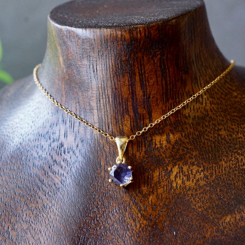 Handmade】アイオライト ペンダントトップ 18kゴールドプレーテド