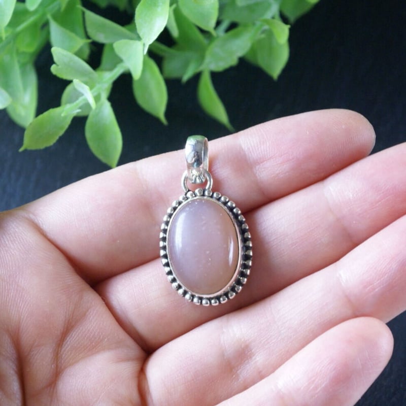 ピーチムーンストーン ペンダントトップ シルバー925（sv-318