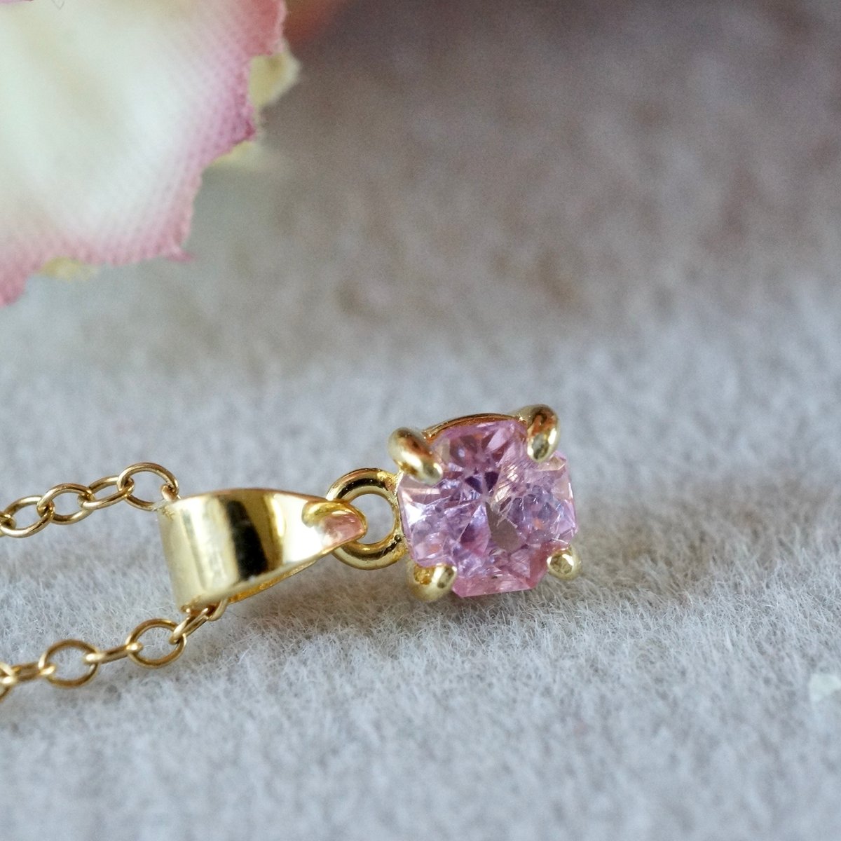 Handmade】ピンク スピネル ペンダントトップ 18kゴールドプレーテド