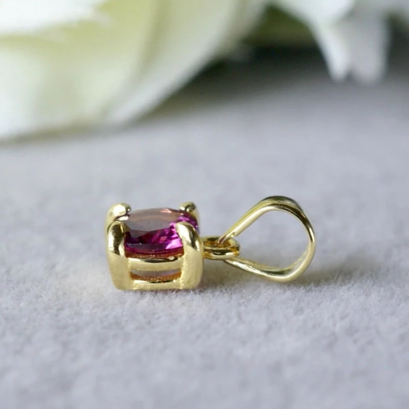 Handmade】グレープガーネット ペンダントトップ 18kゴールド